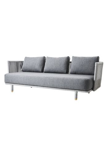 Cane-line - Soffa - Moments 3 Seater Sofa - Frame: Grey Cane-line Soft Rope / Cushion: Grey Cane-line AirTouch