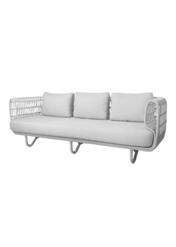 Cane-line - Sofá - Nest 3-Seater Sofa - Outdoor - White/Cane-line Weave - Inkl. Cane-line Natté hynder