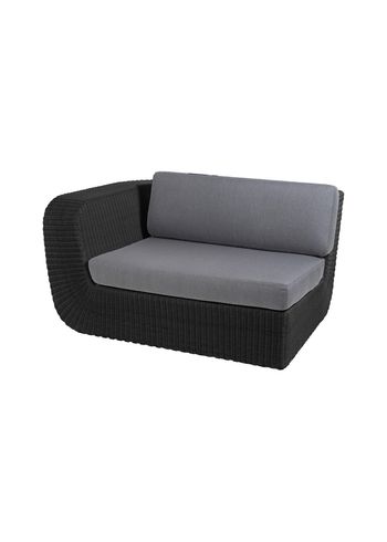 Cane-line - Couch - Savannah 2-pers. sofa - Right - Frame: Weave, Black /Cushion: Grey