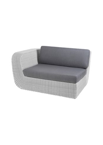 Cane-line - Soffa - Savannah 2-pers. sofa - Right - Frame: Weave, White grey /Cushion: Grey