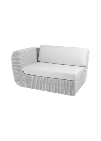 Cane-line - Couch - Savannah 2-pers. sofa - Right - Frame: Weave, White grey /Cushion: White