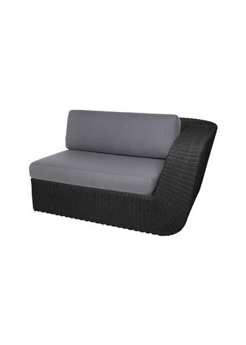 Cane-line - Couch - Savannah 2-pers. sofa - Left - Frame: Weave, Black /Cushion: Grey