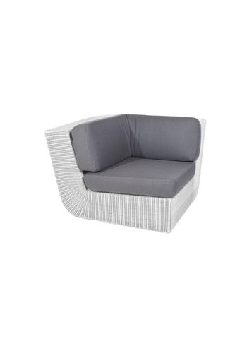 Cane-line - Couch - Savannah hjørne modul - Frame: Weave, White grey/Cushion: Grey