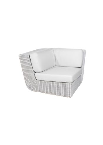 Cane-line - Couch - Savannah hjørne modul - Frame: Weave, White grey/Cushion: White