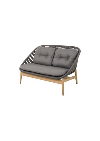 Cane-line - Divano - Strington 2-seater sofa w/teak frame - Cane-line Soft Rope / Dark grey / Teak legs