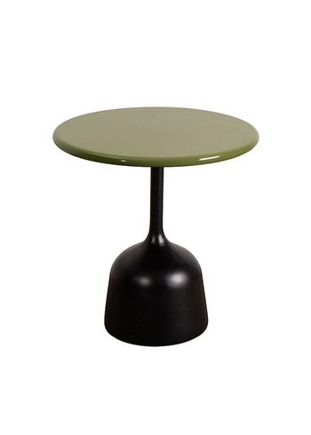 Cane-line - Sohvapöytä - Glaze Coffee Table - Round - Frame: Lava Grey, Aluminium / Tabletop: Green, Glazed Lava Stone