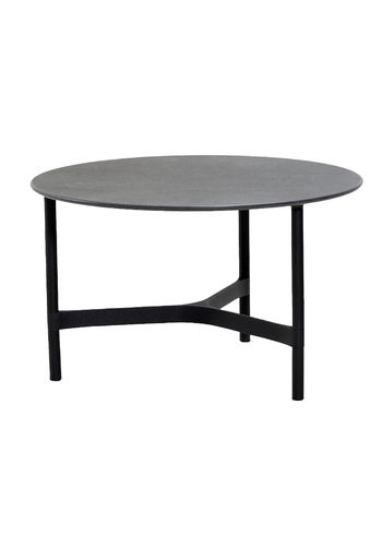 Cane-line - Soffbord - Twist Coffee Table - Medium - Base: Lava Grey, Aluminium / Top: Fossil Black, Ceramic