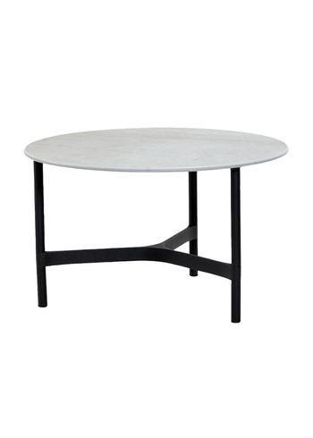 Cane-line - Sofabord - Twist Coffee Table - Medium - Base: Lava Grey, Aluminium / Top: Fossil Grey, Ceramic