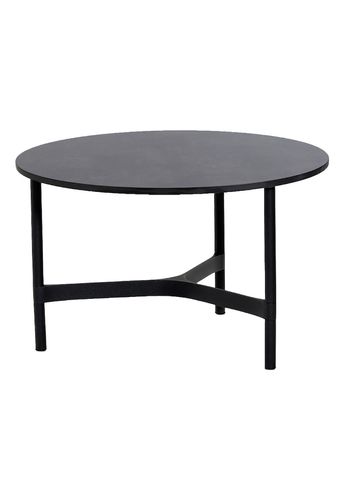Cane-line - Tavolino da caffè - Twist Coffee Table - Medium - Base: Lava Grey, Aluminium / Top: HPL, Dark Grey Structure
