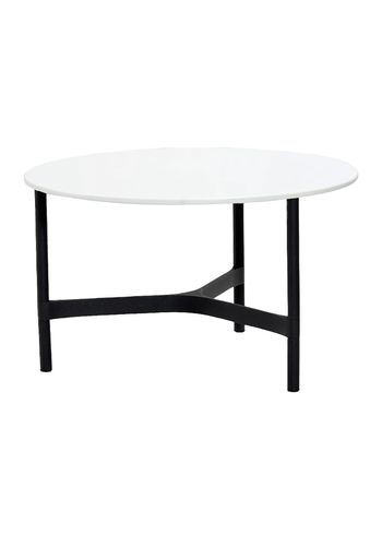 Cane-line - Soffbord - Twist Coffee Table - Medium - Base: Lava Grey, Aluminium / Top: White, Cane-line HI-Core