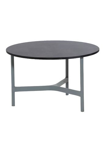 Cane-line - Sohvapöytä - Twist Coffee Table - Medium - Base: Light Grey, Aluminium / Top: HPL, Dark Grey Structure