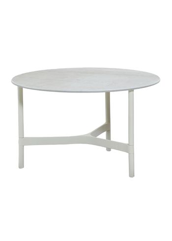 Cane-line - Table basse - Twist Coffee Table - Medium - Base: White Aluminium / Top: Fossil Grey, Ceramic