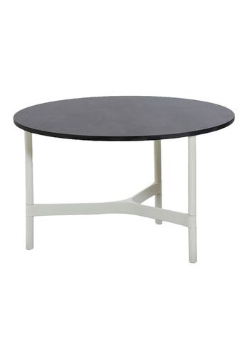 Cane-line - Mesa de centro - Twist Coffee Table - Medium - Base: White Aluminium / Top: HPL, Dark Grey Structure