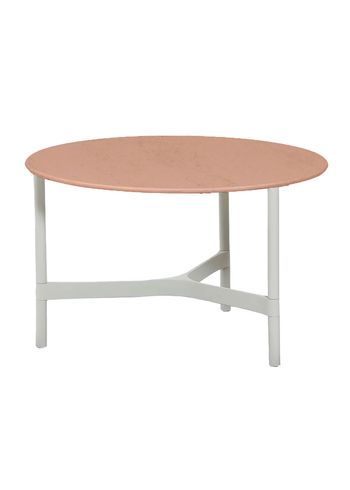 Cane-line - Table basse - Twist Coffee Table - Medium - Base: White Aluminium / Top: Terracotta, Ceramic
