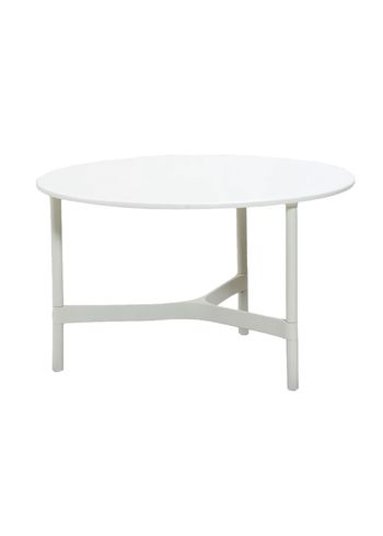 Cane-line - Soffbord - Twist Coffee Table - Medium - Base: White Aluminium / Top: White, Cane-line HI-Core