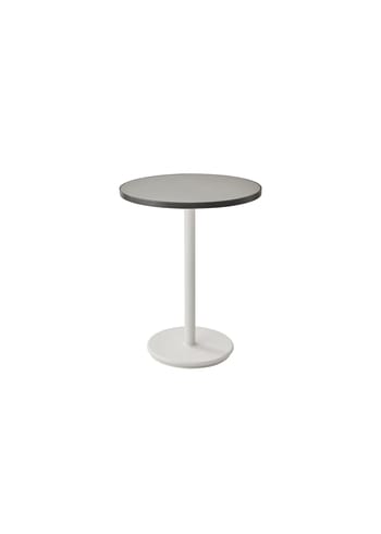 Cane-line - Coffee table - Go CoffeeTable Ø60 - White Base / Lava Grey / Ceramic Light Grey