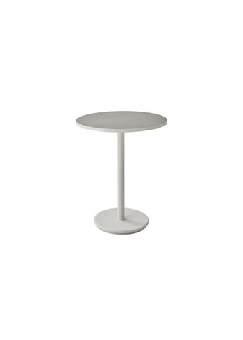 Cane-line - Coffee table - Go CoffeeTable Ø60 - White Base / White / Ceramic Light Grey