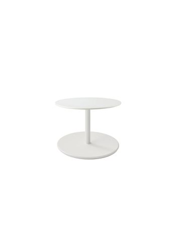 Cane-line - Lounge-pöytä - Go coffee table large - Ø60 - Frame: White aluminum / Tabletop: White aluminum