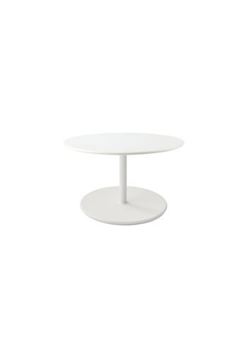 Cane-line - Tavolo da salotto - Go coffee table large - Ø80 - Frame: White Aluminum / Tabletop: White Aluminum