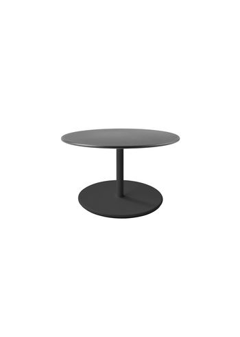 Cane-line - Mesa de sala de estar - Go coffee table large - Ø80 - Frame: Lava Grey Aluminum / Tabletop: Lava Grey Aluminum