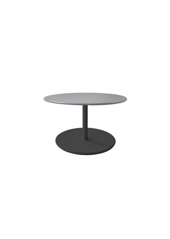 Cane-line - Lounge-pöytä - Go coffee table large - Ø80 - Frame: Lava Grey Aluminum / Tabletop: Light Grey Aluminum