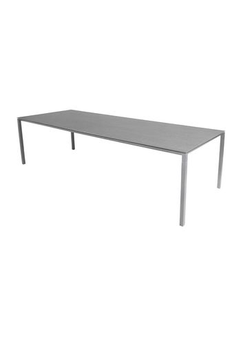 Cane-line - Spisebord - Pure Table - 280x100 - Stel: Lysegrå Aluminium / Bordplade: Betongrå Keramik