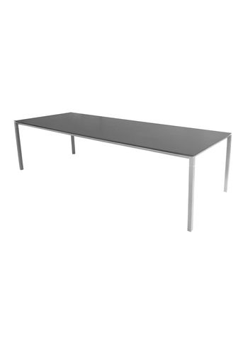 Cane-line - Dining Table - Pure Table - 280x100 - Frame: Light Grey Aluminium / Tabletop: Nero Ceramic