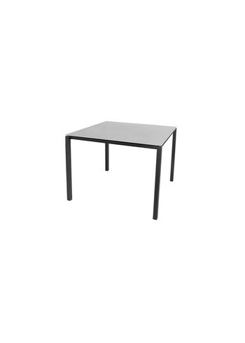 Cane-line - Dining Table - Pure Table - 100x100 - Frame: Lava Grey Aluminium / Tabletop: Concrete Grey Ceramic