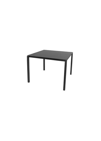 Cane-line - Dining Table - Pure Table - 100x100 - Frame: Lava Grey Aluminium / Tabletop: Nero Ceramic