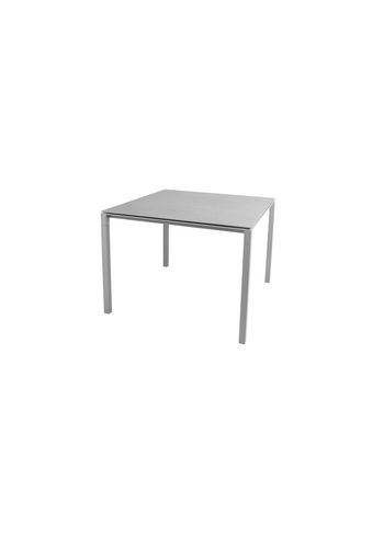 Cane-line - Dining Table - Pure Table - 100x100 - Frame: Light Grey Aluminium / Tabletop: Concrete Grey Ceramic