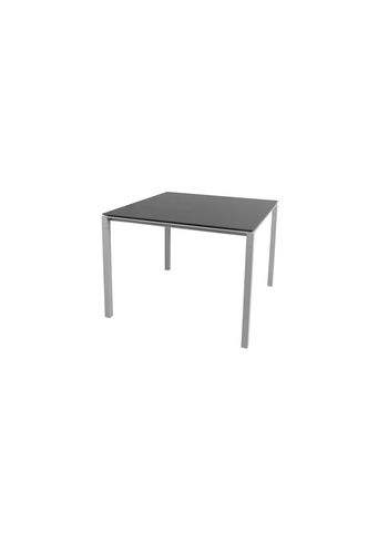 Cane-line - Dining Table - Pure Table - 100x100 - Frame: Light Grey Aluminium / Tabletop: Nero Ceramic