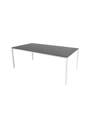 Cane-line - Dining Table - Pure Table - 200x100 - Frame: White Aluminium / Tabletop: Nero Ceramic