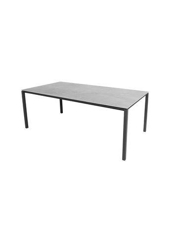 Cane-line - Dining Table - Pure Table - 200x100 - Frame: Lava Grey Aluminium / Tabletop: Grey Fossil Ceramic