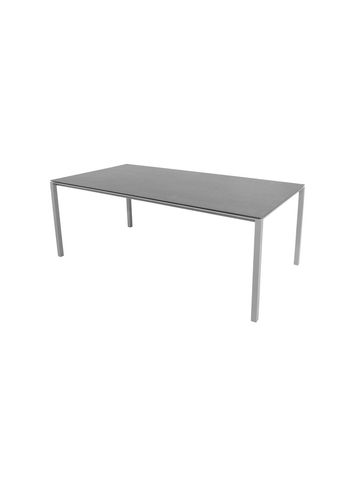 Cane-line - Dining Table - Pure Table - 200x100 - Frame: Light Grey Aluminium / Tabletop: Basalt Grey Ceramic