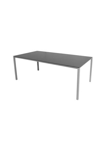 Cane-line - Dining Table - Pure Table - 200x100 - Frame: Light Grey Aluminium / Tabletop: Nero Ceramic