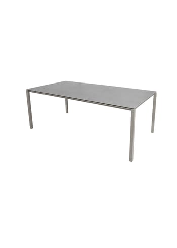 Cane-line - Matbord - Pure Table - 200x100 - Stel: Taupe Aluminium / Bordplade: Fossil Balck keramik