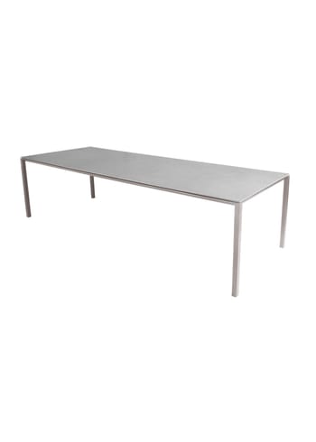 Cane-line - Tavolo da pranzo - Pure Table - 280x100 - Stel: Taupe Aluminium / Bordplade: Betongrå Keramik