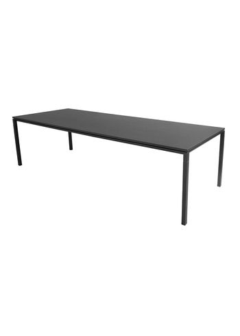 Cane-line - Dining Table - Pure Table - Indoor - Frame: Lava Grey Aluminum / Tabletop: Black Linoleum - B280xD100