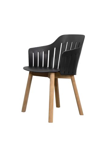 Cane-line - Dining chair - Choice Stol - Teak - Indoor - Frame: Teak / Seat: Black