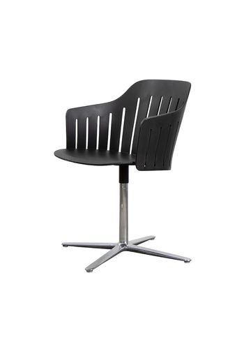 Cane-line - Chaise à manger - Choice Stol - Aluminium - Indoor - Frame: Polished Aluminium / Seat: Black
