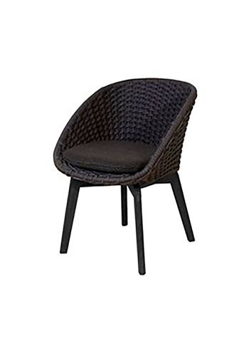 Cane-line - Dining chair - Peacock chair OUTDOOR - Frame: Aluminium, Black / Cushion: Dark Grey, Cane-line Focus