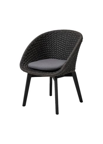 Cane-line - Dining chair - Peacock chair OUTDOOR - Stel: Aluminium, Black / Hynde: Grey, Cane-line Natté