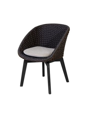 Cane-line - Dining chair - Peacock chair OUTDOOR - Frame: Aluminium, Black / Cushion: Light Grey, Cane-line Focus