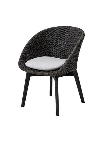 Cane-line - Matstol - Peacock chair OUTDOOR - Stel: Aluminium, Black / Hynde: Light Grey, Cane-line Natté