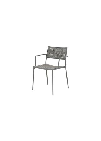 Cane-line - Stuhl - Less stol m. armlæn - Aluminium/French Weave, Light grey