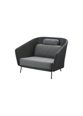 Cane-line - Chair - Mega loungestol, inkl. grå hyndesæt - Cane-line Weave, Graphite