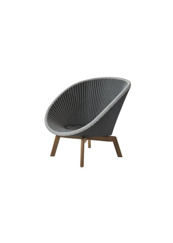 Cane-line - Chair - Peacock lounge chair OUTDOOR - Frame: Cane-line Weave, Grey/Light Grey