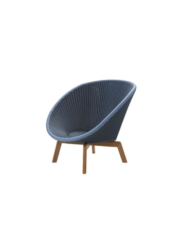 Cane-line - Chair - Peacock lounge chair OUTDOOR - Frame: Cane-line Weave, Midnight/Dusty Blue