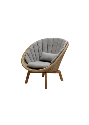 Cane-line - Stol - Peacock lounge chair OUTDOOR - Frame: Cane-line Weave, Natural / Cushion: Cane-line Natté, Taupe