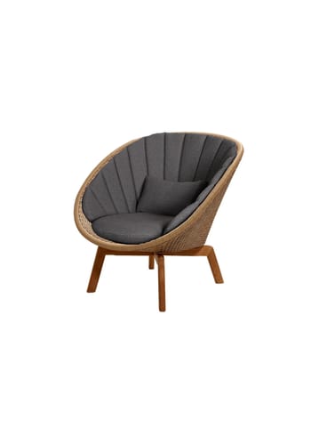 Cane-line - Stol - Peacock lounge chair OUTDOOR - Frame: Cane-line Weave, Natural / Cushion: Selected PP, Dark Grey
